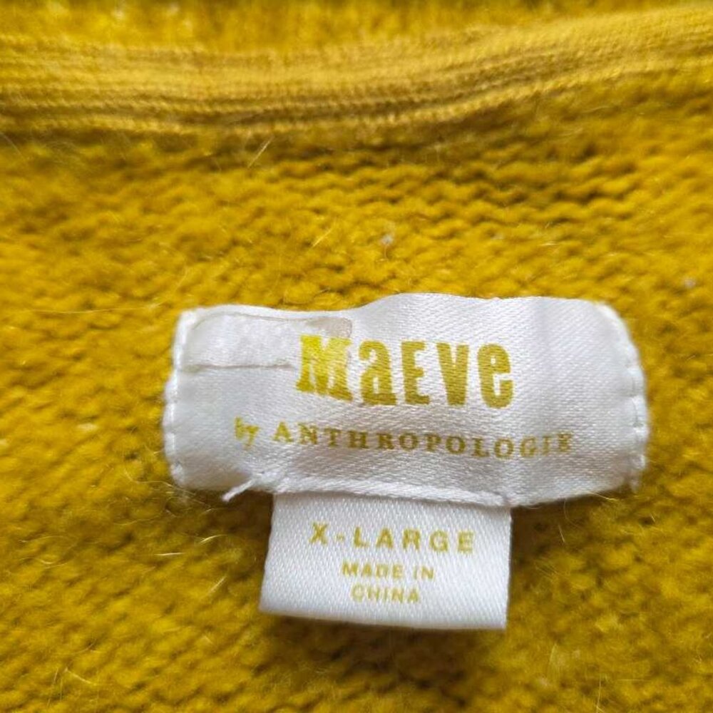 XL Maeve x Anthropologie chunky yellow lace cardigan sweater - Picture 5 of 12